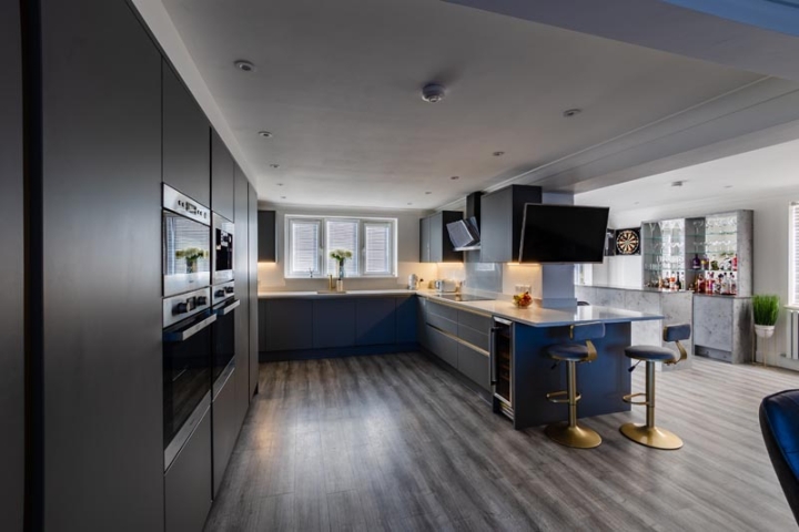 Blue And Grey Kitchen